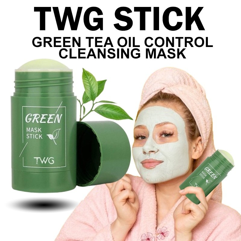 TWG Green Stick Masker Wajah Green Tea Pembersih Komedo Hidung & Wajah 40g / Clay Mask / Mud Mask / 