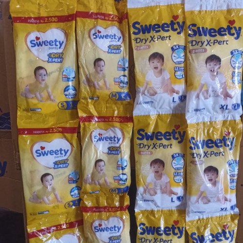 Sweety Bronze Renceng Isi 6 Sachet Ukuran S/M/L/XL/XXL Comfort Pants Dry X-Pert Popok Bayi