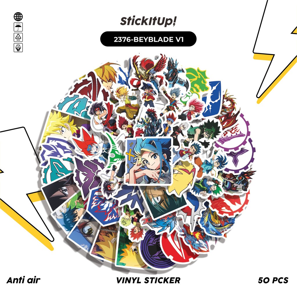 

COD✨ 50 Pcs Sticker Pack BEYBLADE V3 Lucu Aesthetic Vynil Waterproof untuk Freebies Sticker Buku Journal Casing HP Laptop