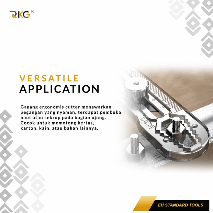 

H7Y RKG Pisau Cutter SK4 Serbaguna Baja Tahan Karat + 10 Isi Cutter Industrial Grade Stainless