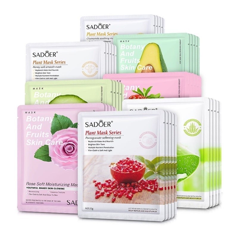 [TERMURAH] Masker Korea Sadoer Sheet Mask Masker Wajah / Sadoer Plant Mask Series Ekstrak Buah Rando