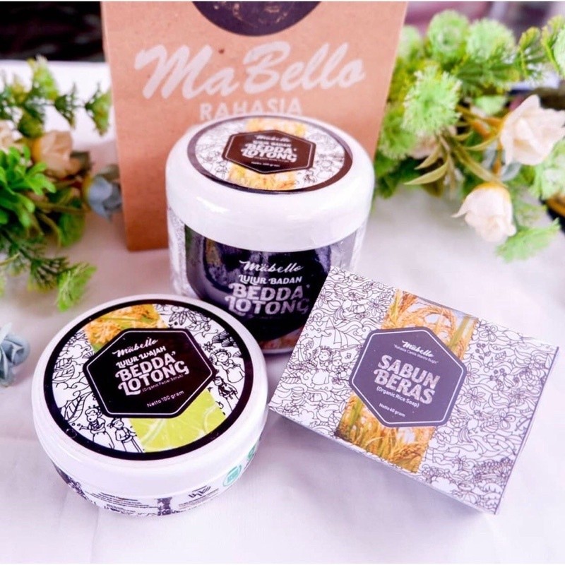 -Miss.Arum- Bedda Lotong by Mabello - Lulur & Sabun badan Beras Bedak Hitam Original Halal BPOM Bugi