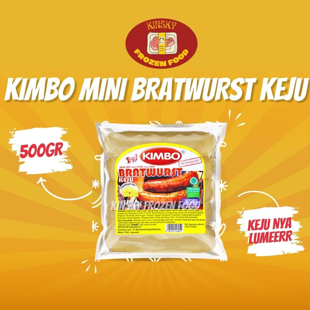 

SOSIS KIMBO MINI BRATWURST KEJU 500GR
