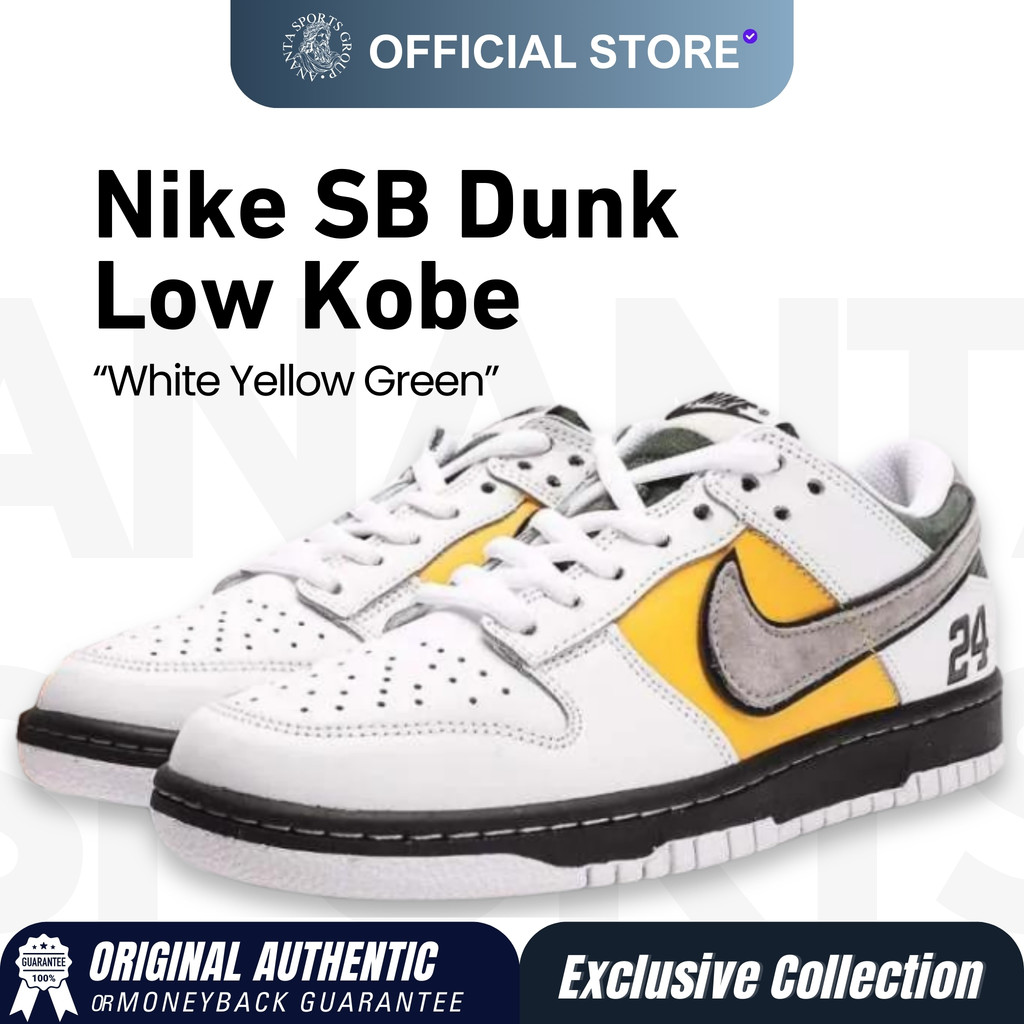 Sepatu Nike SB Dunk Low Kobe White Yellow Green Original