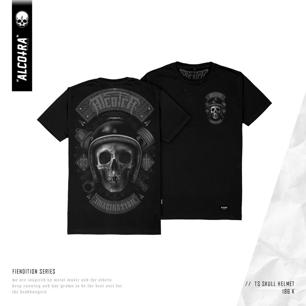 ALCOTRA BAJU KAOS // SKULL HELMET // T-SHIRT SKULL HELMET ALCOTRA // KAOS ALCOTRA