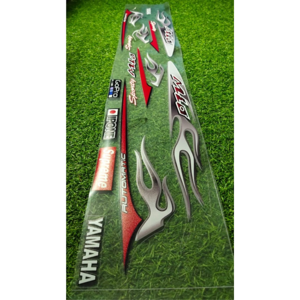 Striping Motor Yamaha Mio Sporty Api Transparan Style | Stiker Mio Smile Variasi Transparan Vietnam 