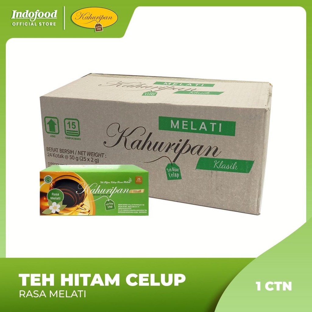 

1 ctn Teh Kahuripan - Teh Hijau Celup rasa Melati (1 kotak isi 25 kantong teh)