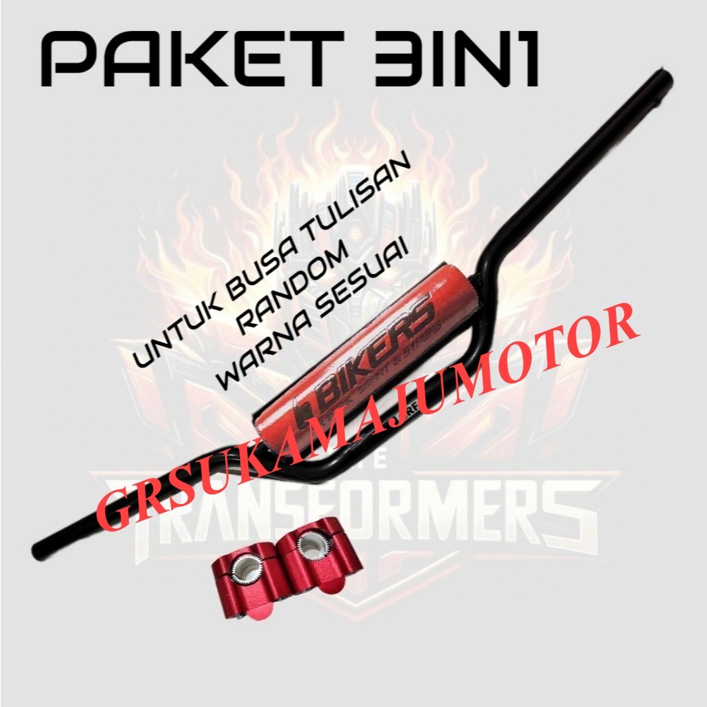 GR PAKET 3IN1 Stang Stir CRF+BUSA WARNA+RESER STANG 150L Stang Trail CRF Bahan Tebal Universal