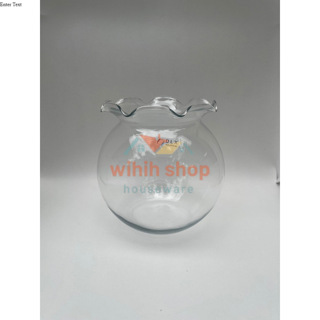 Aquarium vas bulat kaca Shella 4 ltr merk dlx glass