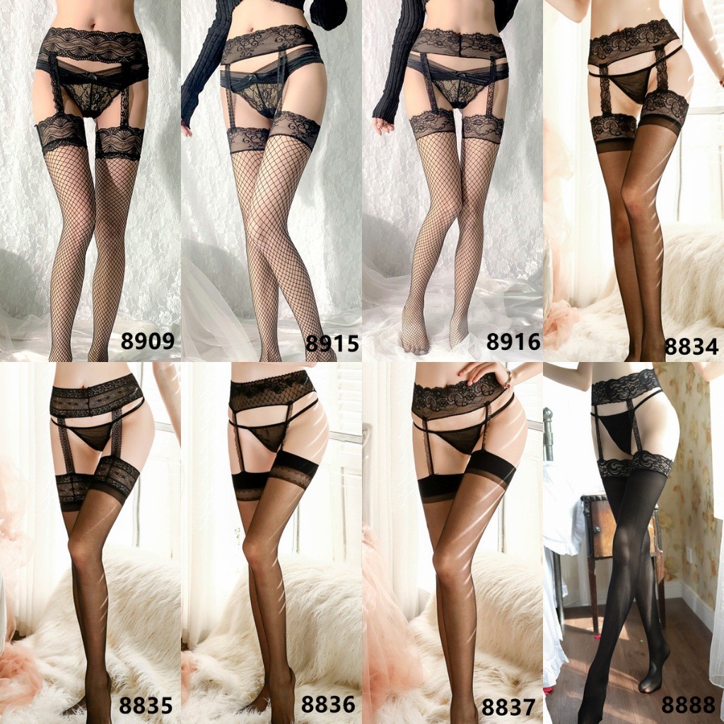 Stoking Sexy Lingerie Wanita Sexy Stoking Garter Renda Stoking tubuh tembus pandang | 8888LYG