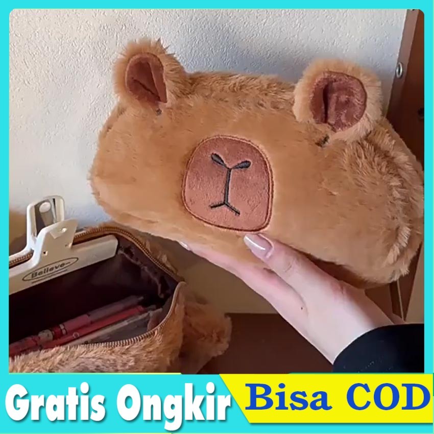 

Kotak Pensil Capybara Pouch Large Capacity Capybara Pencil Case Minimalis Aesthetic Soft Korean Style Stationery