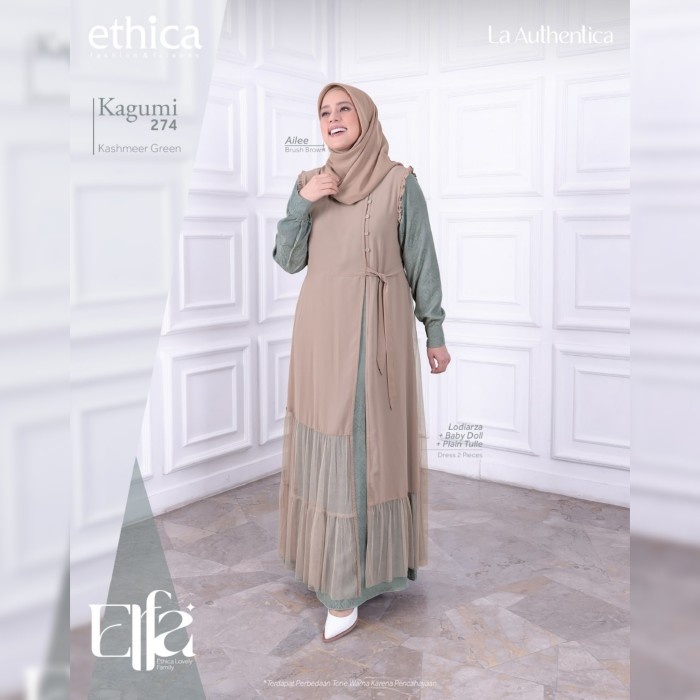 ETHICA KAGUMI GAMIS DEWASA 274 KASHMEER GREEN