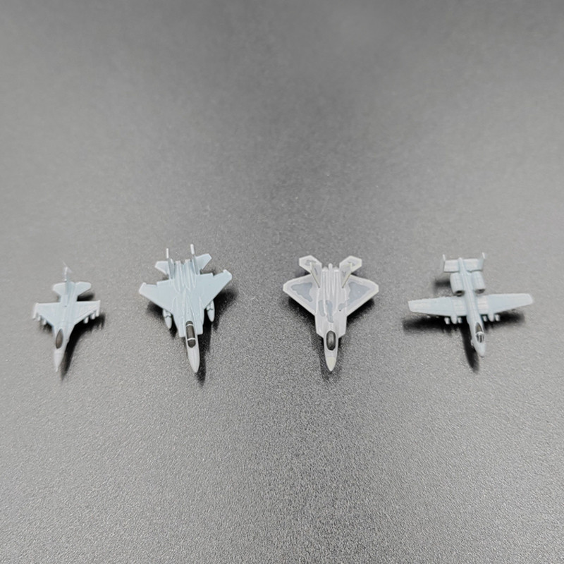 1Set F-15 F-16 F-22 A-10 Military Aircraft Model Kit 1/700 Colored Classic Fighting Plane Toy 3D Pri