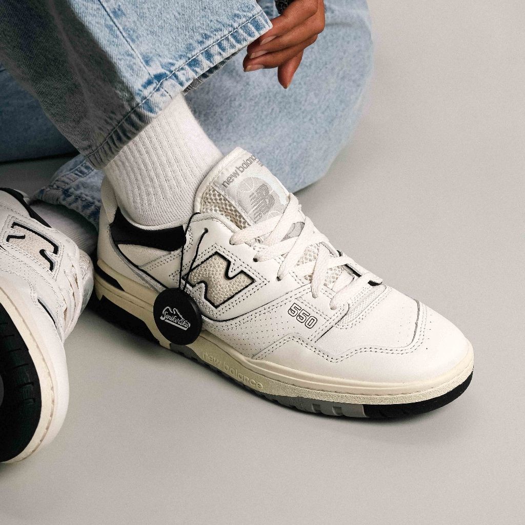 【100% Authentic】 New Balance 550 Sea Salt Cream Black
