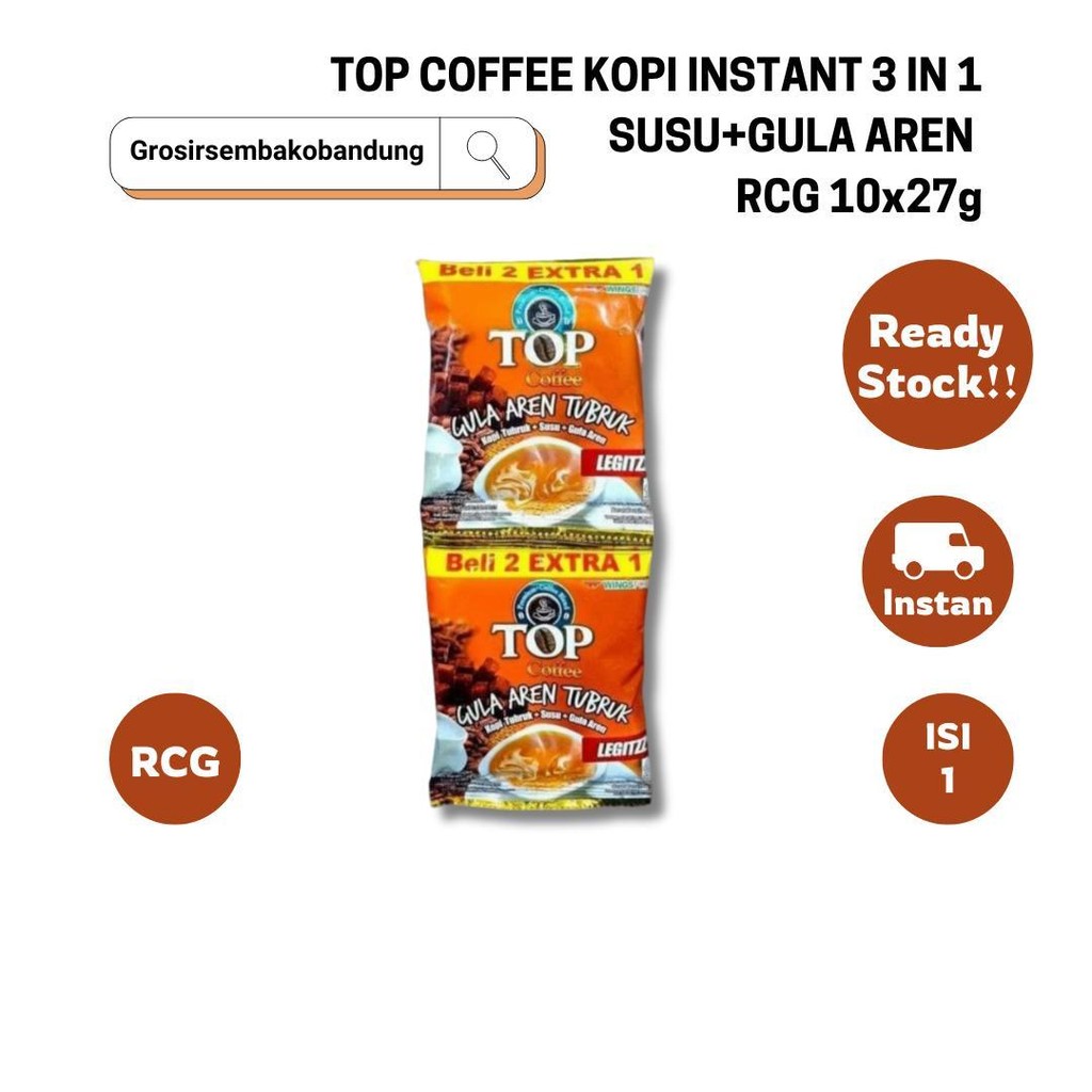 

TOP COFFEE KOPI INSTANT 3 IN 1 SUSU+GULA AREN RCG 10x27g - 1 Rcg - Kota Bandung