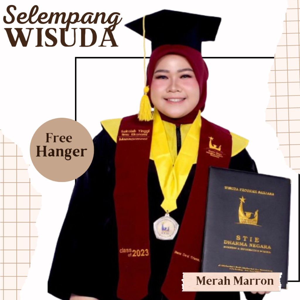 Selempang Wisuda Selempang Wisuda Leher Bordir Custom / Selempang Wisuda Kalung Stanford - Bahan Bel
