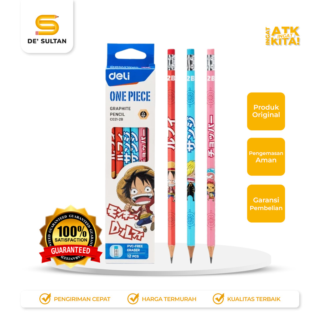 

DELI PENSIL GRAFIT/ GRAPHITE PENCIL ONE PIECE EC021-2B (1LSN/ 12PCS)