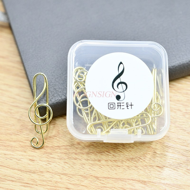 

12pcs Electroplated metal note paper clip, treble clef clasp, music symbol, small paper clip, student gift