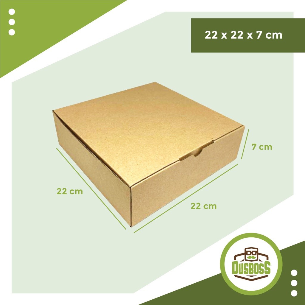 

Kardus karton uk. 22 x 22 x 7 cm --Die Cut dan easy usage- kue / aksesories / dll