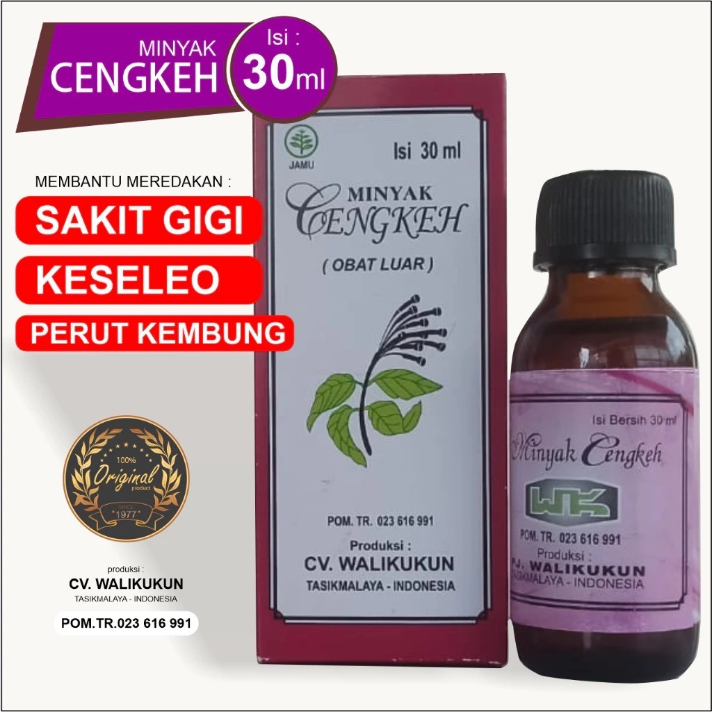 Minyak Cengkeh Walikukun Original 30 Ml | Minyak Cengkeh Herbal Walikukun | Minyak Cengkeh Walikukun