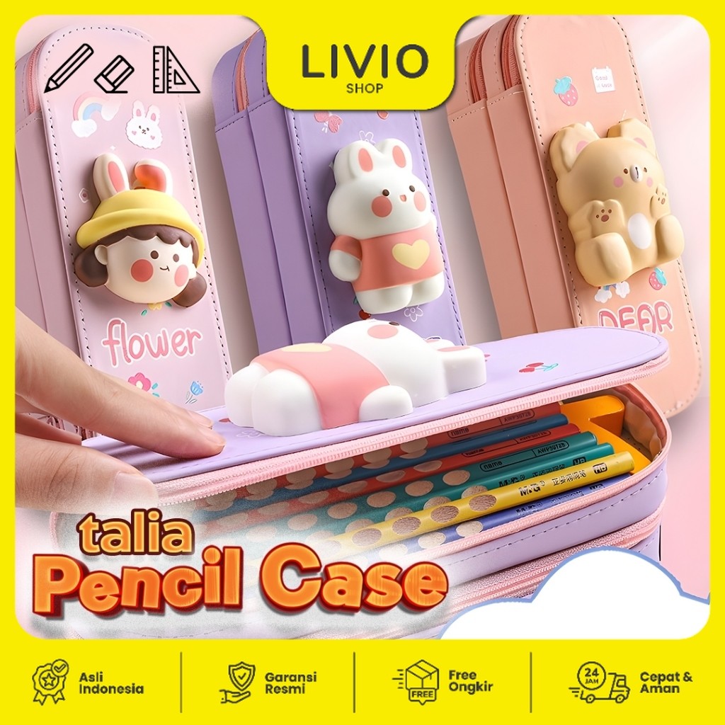 

Goto Talia 3D Squishy Pencil Case Tempat Pensil Anak Perempuan