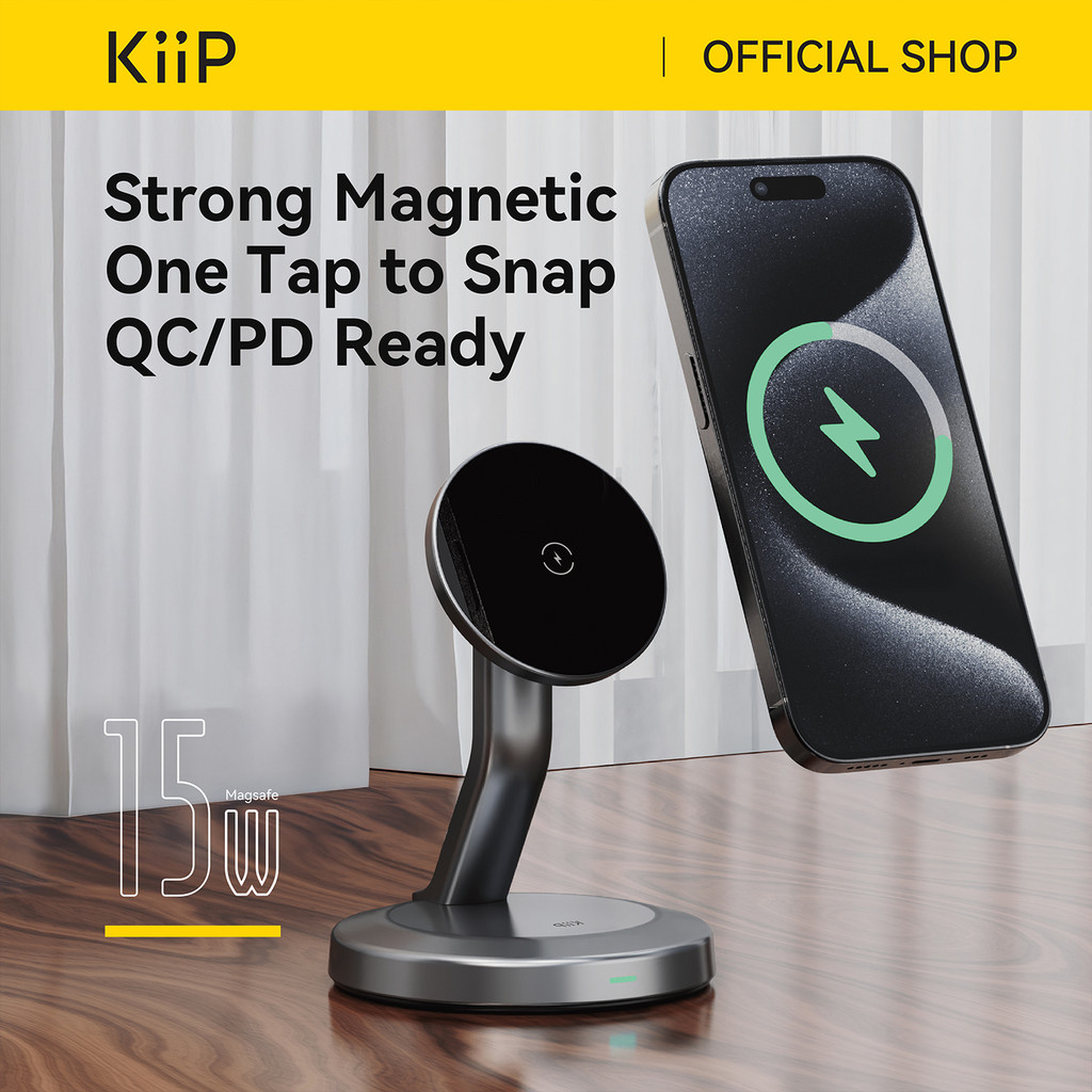 KiiP D9 Wireless Charger Magnetic Stand Holder Magsafe Charging 15W