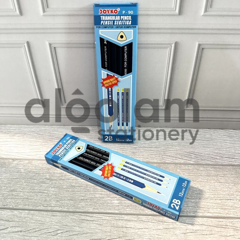 

SELUSIN ( 12 PCS ) Pensil 2B Triangular Segitiga P-90 Joyko lengkap