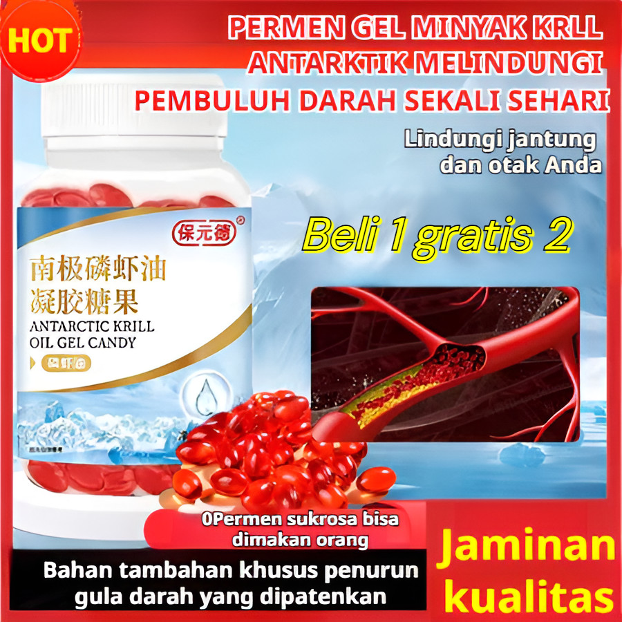 ✨HALAL+0Sukrosa Beli 1 Gratis 2 ✨Antarctic Krill Oil Astaxanthin -  Minyak Krill omega-3 minyak udan