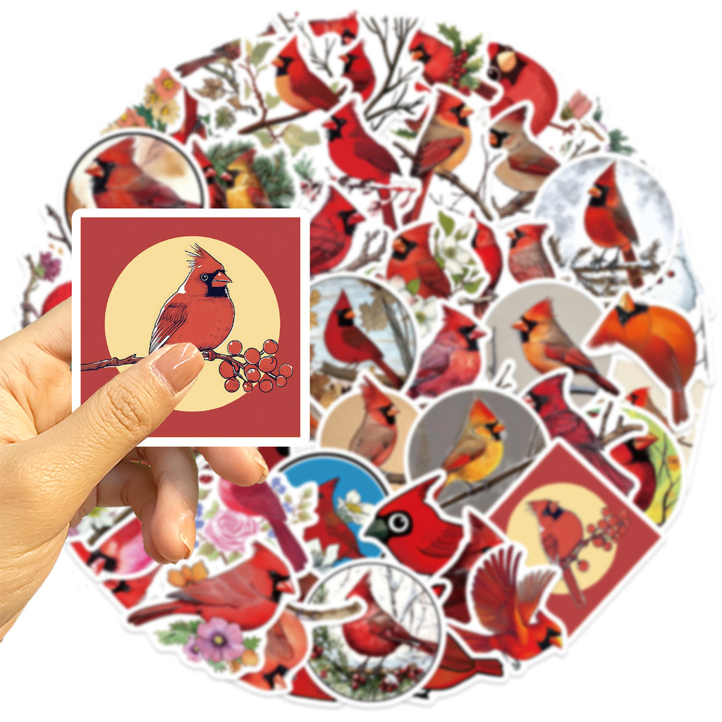 

56PCS Cartoon Red Bird Graffiti Stickers Decor Stationary Guitar Notebook Luggage DIY Waterproof Stickers