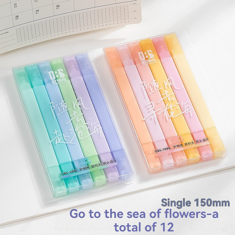 

6/12 Colors Highlighters Cute Pastel Pens Bible Pens Soft Tip Aesthetics Markers Kawaii Stationary for Students School Supplies