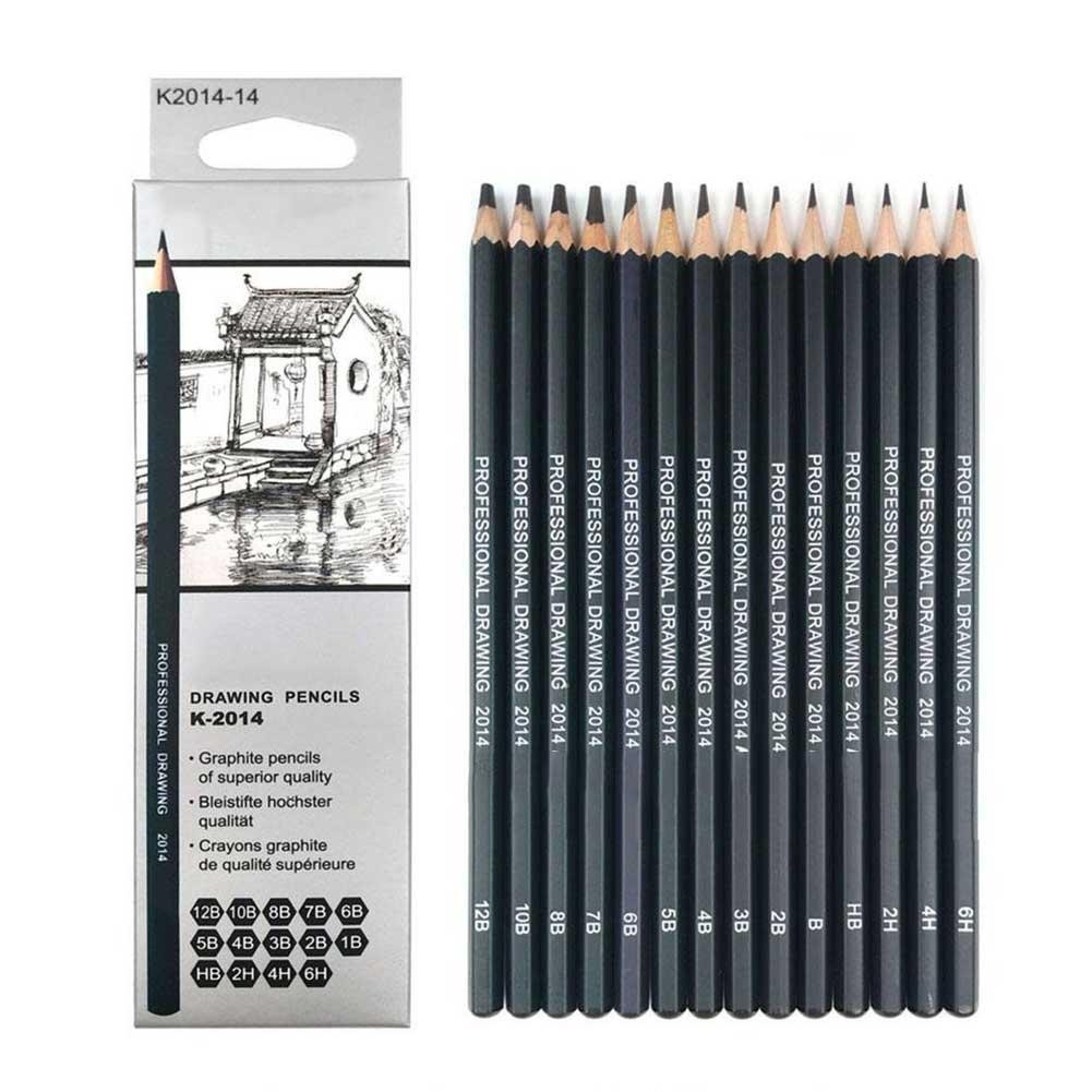 

Professional 14PCS 12B 10B 8B 7B 6B 5B 4B 3B 2B Wooden Pencils Drawing Pencils Set Grapgite Sketch Pencil Wooden School Supplies