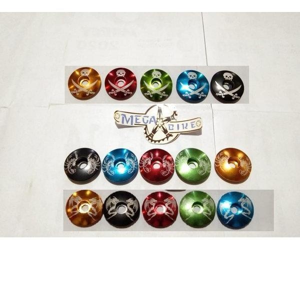 TOP CAP ALLOY TUTUP STEM HEADSET fork SEPEDA MTB lipat balap gunung - Gold, Naga