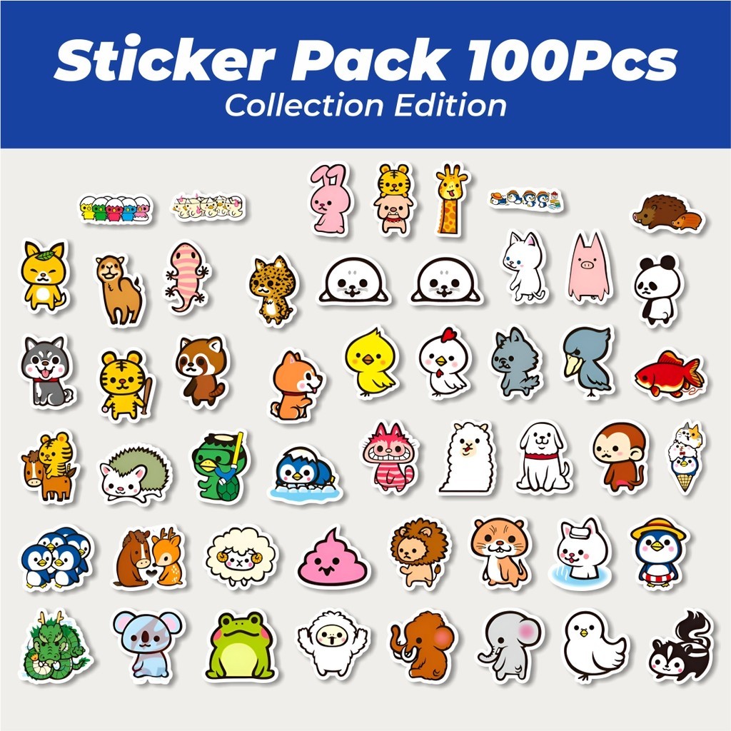 

Hot Stiker Hewan Hewan Kartun Lucu Anti Air Stikers Berperekat Waterproof Sticker Decal Buat Motor Helm Buku Journal Koper Casing HP Laptop Botol Minum