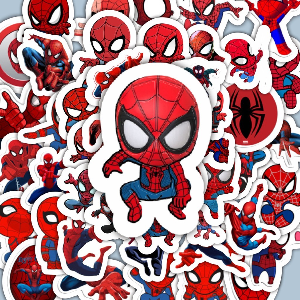 

100PCS Lucu Stiker Marvel Spiderman Stiker Aesthetic Stiker Anti Air Stikers Berperekat Waterproof sticker decal buat Motor Helm Buku Journal Koper Casing HP Laptop Botol Minum Hadiah anak