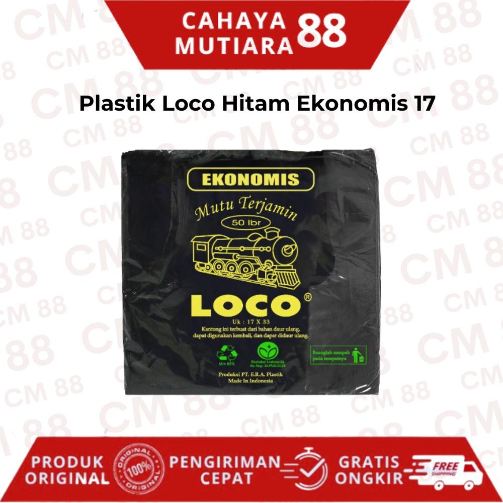 

Kantong Plastil/Kresek/Plastic Bag Hitam Tipis Ekonomis 17 Loco (Pak)