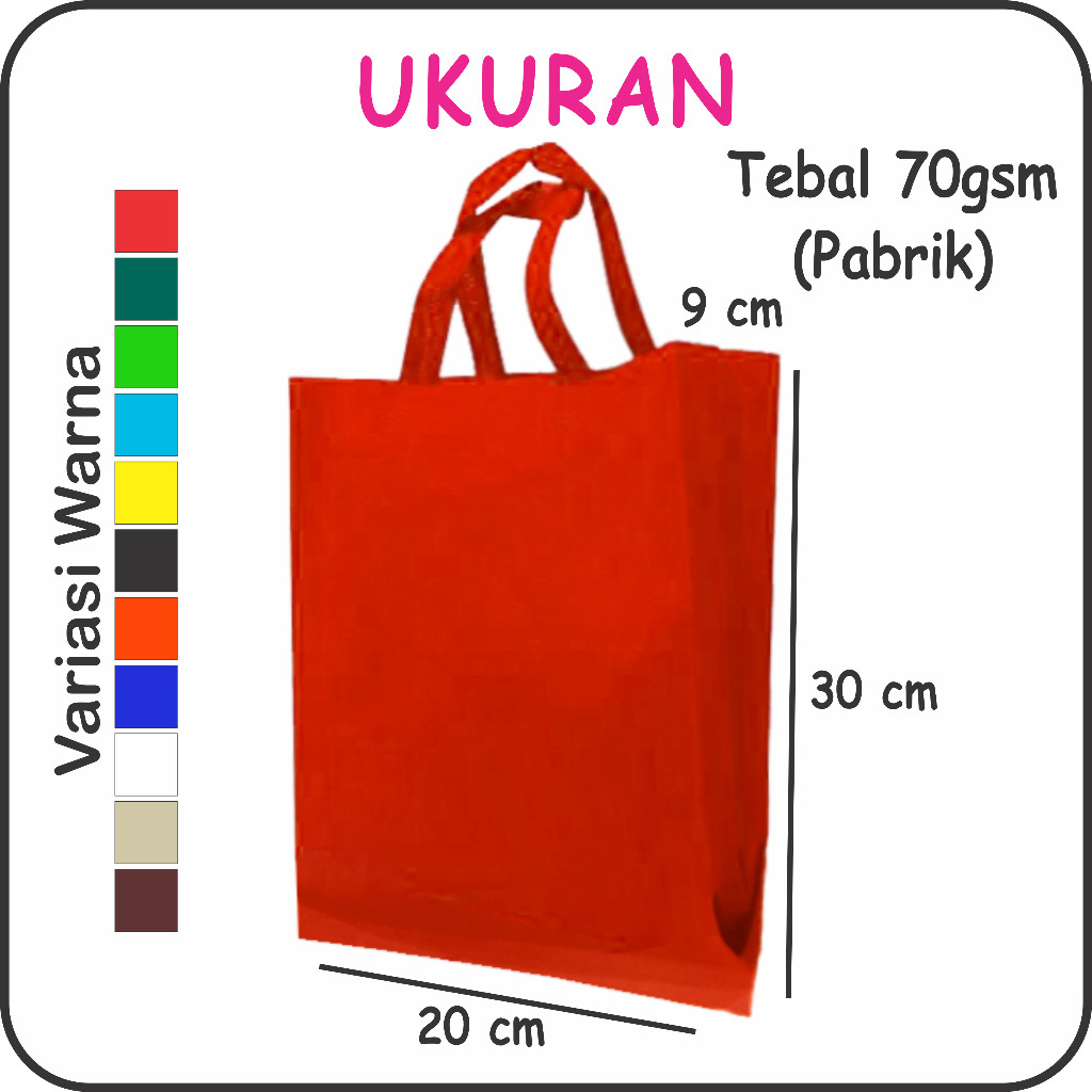 

Tas Spunbond Handle 20x30x9 /Goodie Bag/Tas hajatan,tas murah Harga Groir