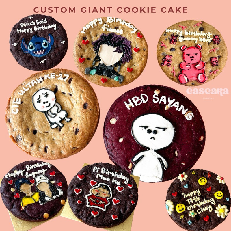 

Cascara Cookies - Kue Jumbo Cookies Ulang Tahun Custom Gambar Tulisan Giant Cookies Ultah Bulet 18cm