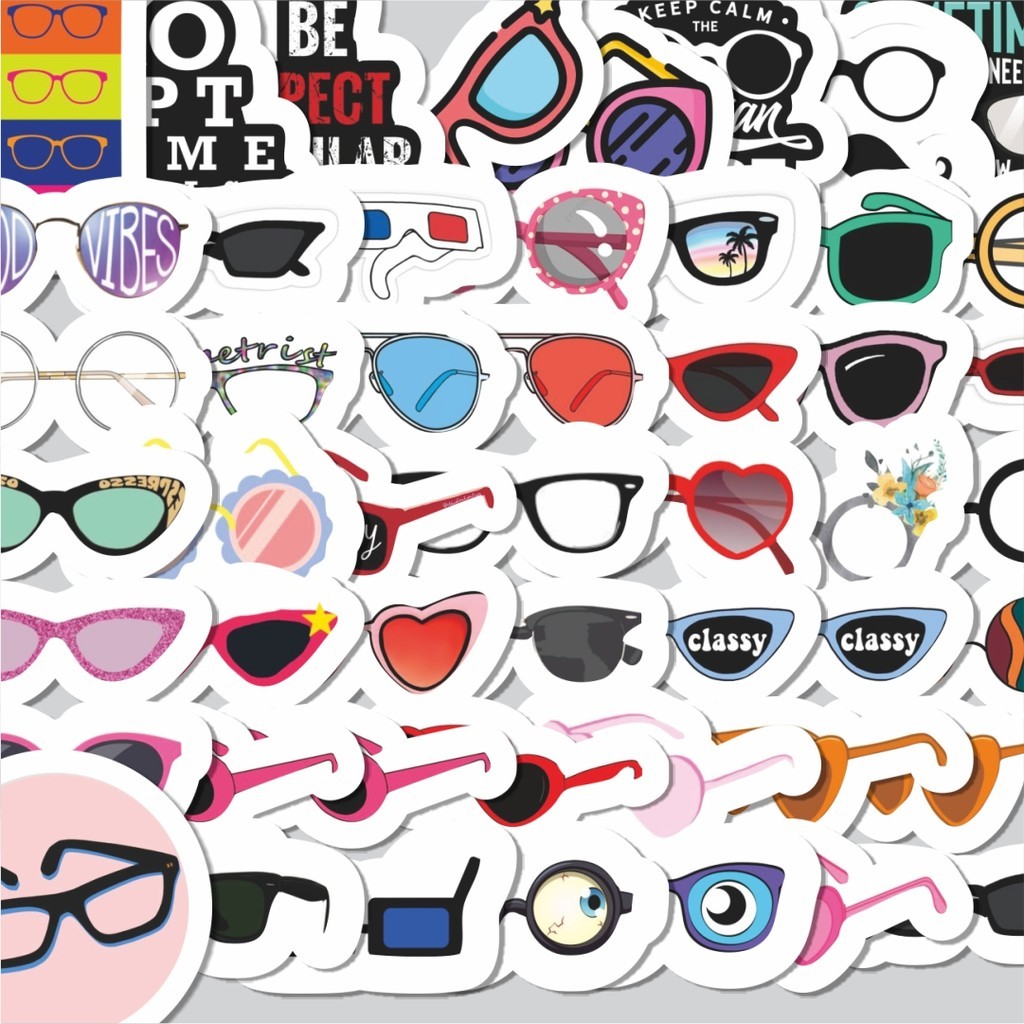 

Stiker Cutting Pack Stiker Kacamata Isi 100Pcs Series Aesthetic Lucu Keren Untuk Koper Bahan Vynil