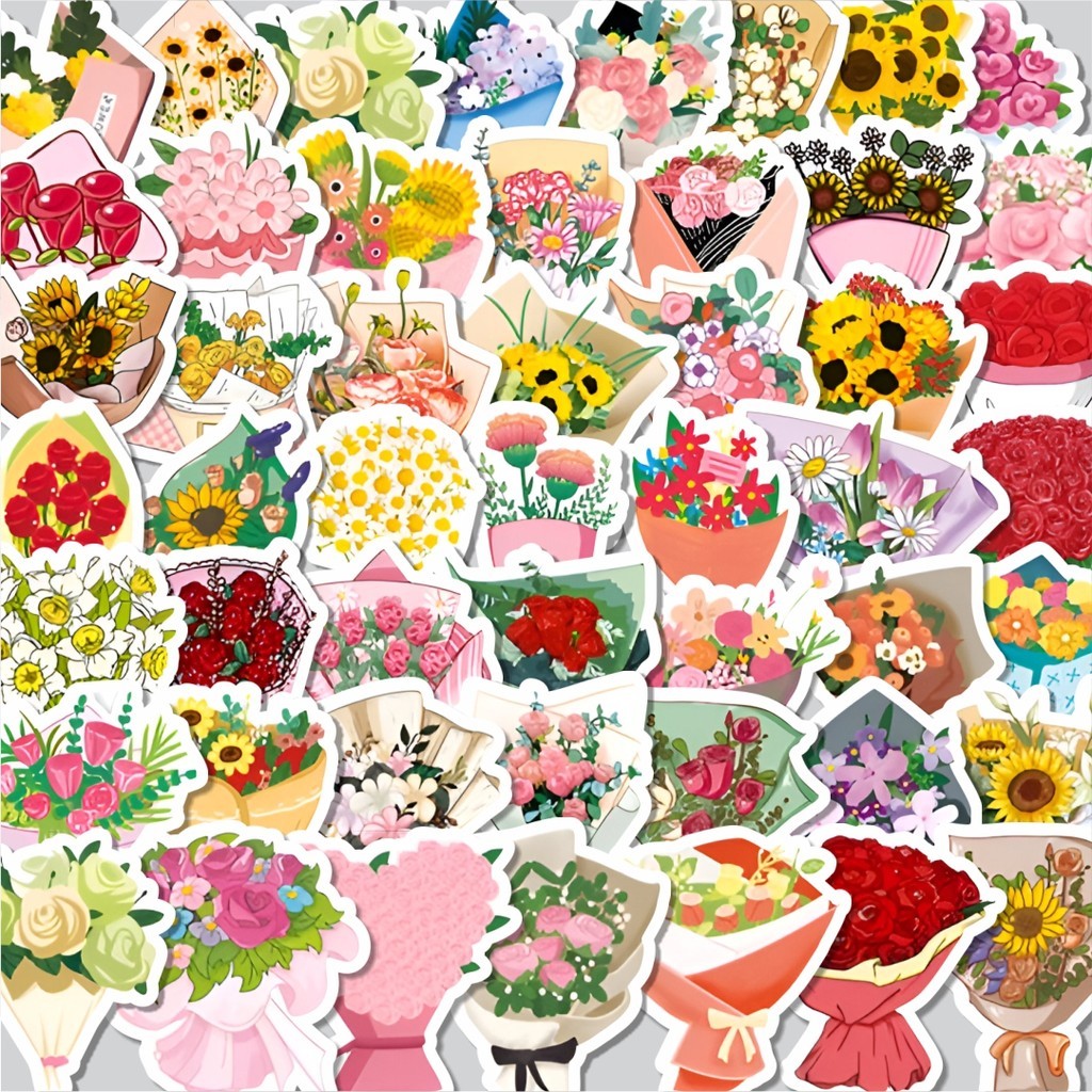 

Stiker Cutting Pack Stiker Bucket Bunga Isi 100Pcs Series Aesthetic Lucu Keren Untuk Koper Bahan Vynil