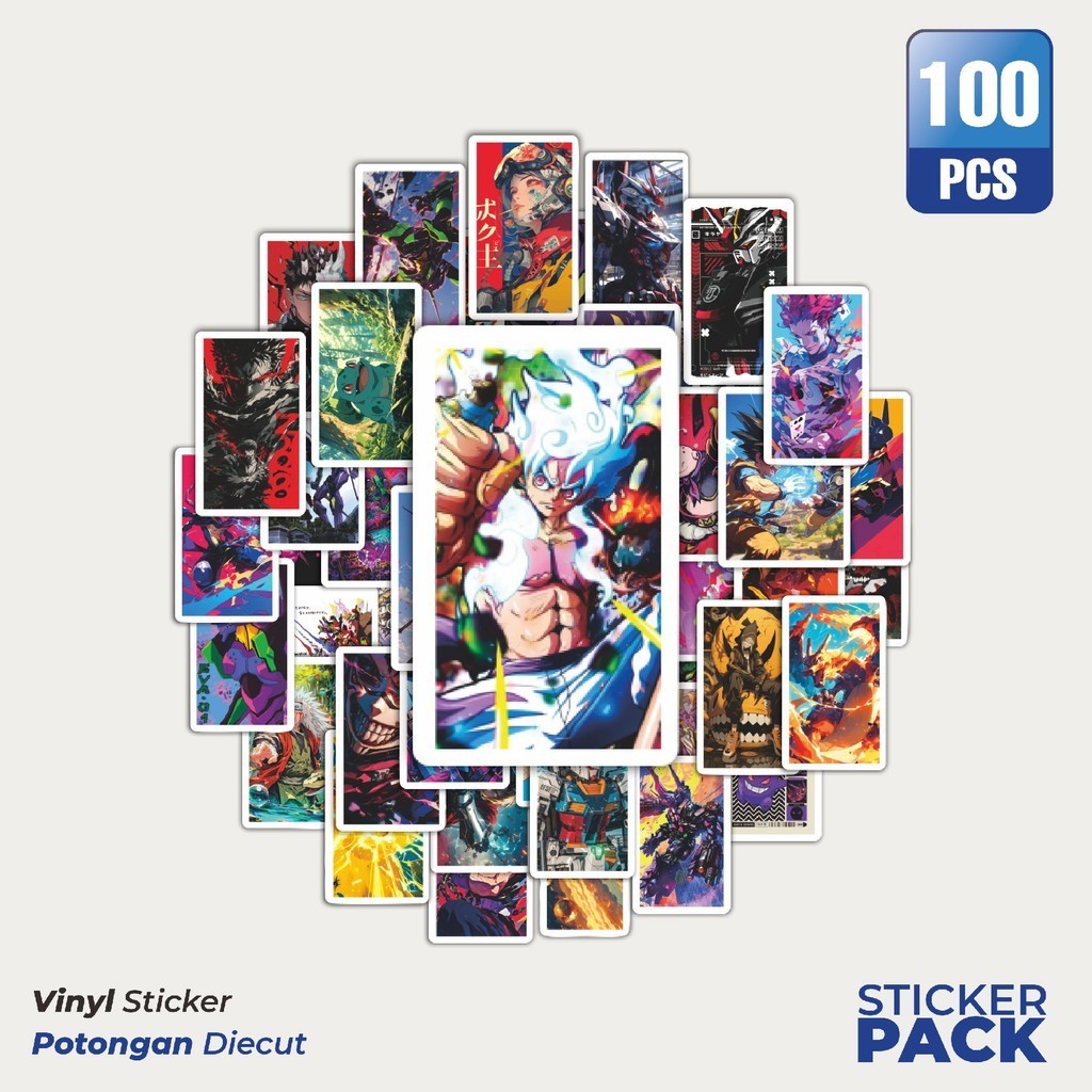 

Stiker Vinyl Stiker Mix Cartoon Potrait Poster Waterproof Aesthetic- Untuk Laptop, Motor, dan Helm - Paper Stationery Pack