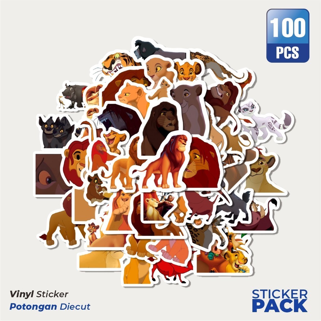 

Stiker Vinyl Sticker Kartun The Lion King's Sticker Waterproof Aesthetic- Untuk Laptop, Motor, dan Helm - Paper Stationery Pack