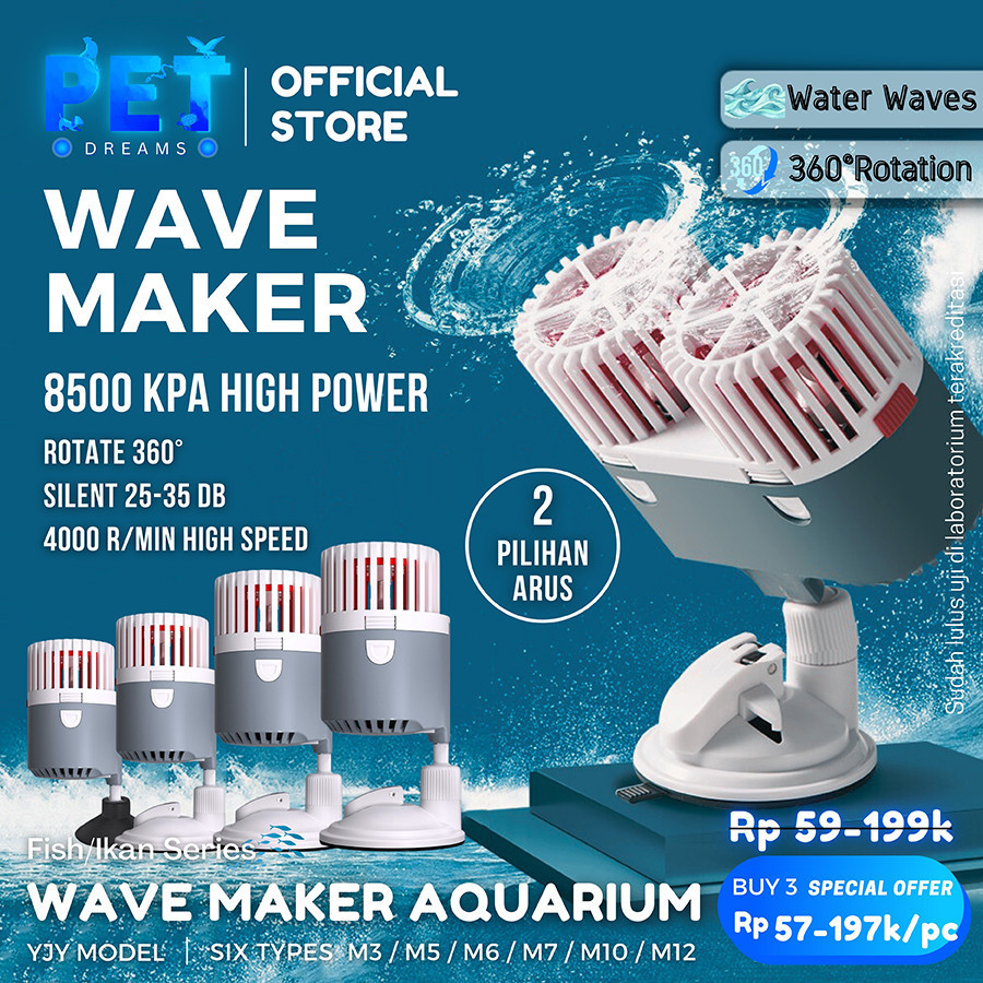 NEW Wave Maker Aquarium Pembuat Gelombang Arus Ombak Air Pompa Mesin Wavemaker Kolam Mini Kecil Besa