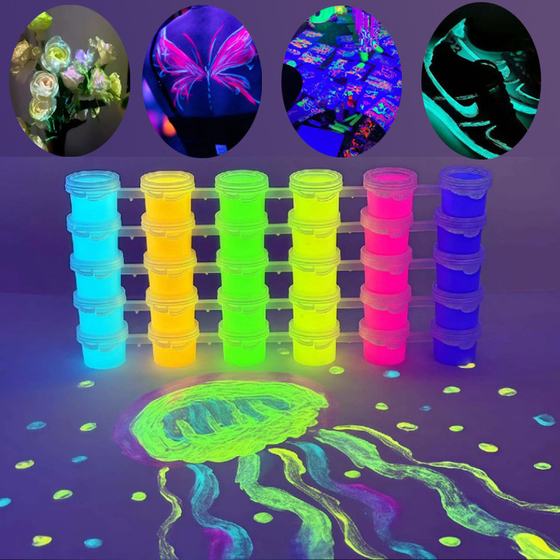 

3ml/5ml 6-color Luminous Acrylic Pigment Bright Colors Waterproof Easy To Carry for Painted Graffiti DIY Handmade