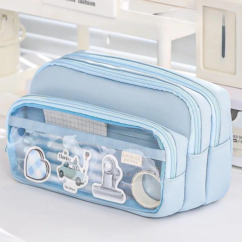 

Exquisite Transparent Pencil Case Student Large Capacity Multifunctional Convenient Stationery Storage Bag