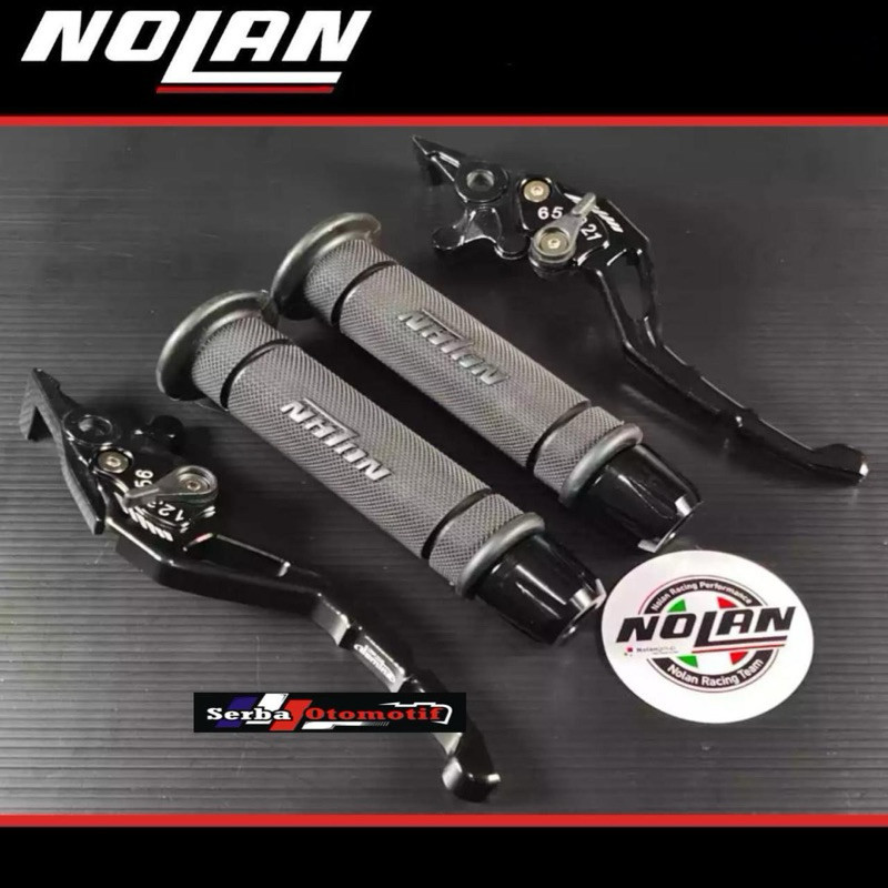 Handgrip Nolan Ori + Jalu Stang CNC + Handle Rem Stelan CNC  Handgrip Motor Nmax Aerox Mio Handgrip 