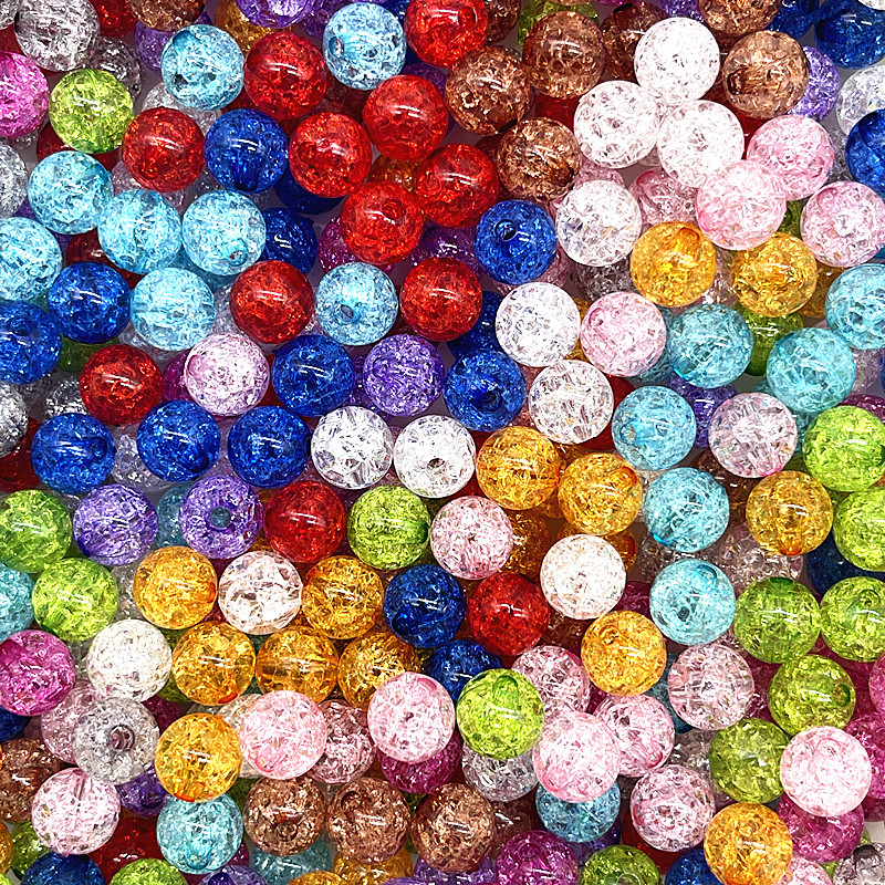 20pcs 12mm Round Acrylic Crackle Beads Loose Spacer Beads for Jewelry Making Diy Handmade Bracelets 