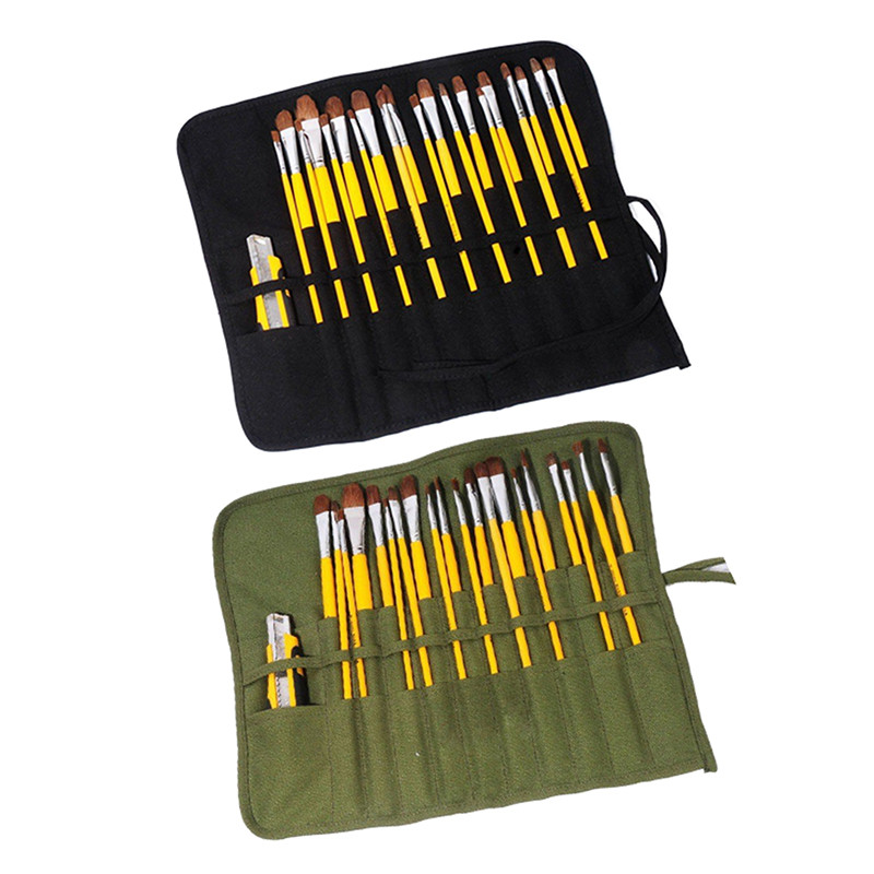 

22 Holes Portable Painting Brushes Storage Bag Roll Up Pencil Case Storage Bag Watercolour Storage Bag Artist Oil Paint Pen Bag