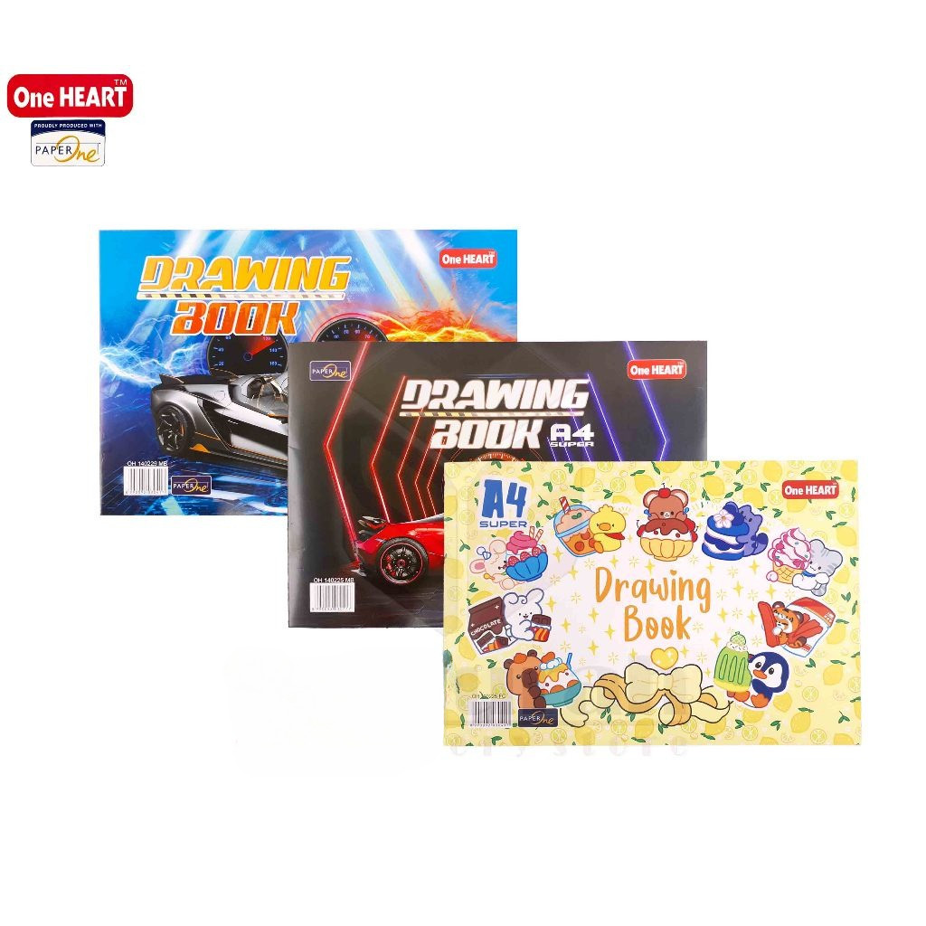 

Buku Gambar One Heart By Paper One Ukuran A4 Fancy - Lucu / Drawing Book Murah 21 x 30 cm