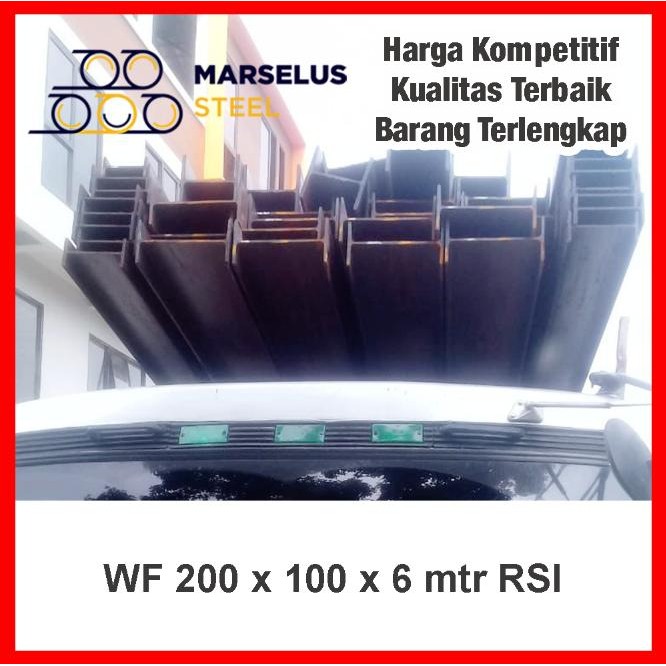WF 200 x 100 x 6 mtr SNI Rajawali Stee (RSI) / Besi IWF 200 Wide Flange Beam