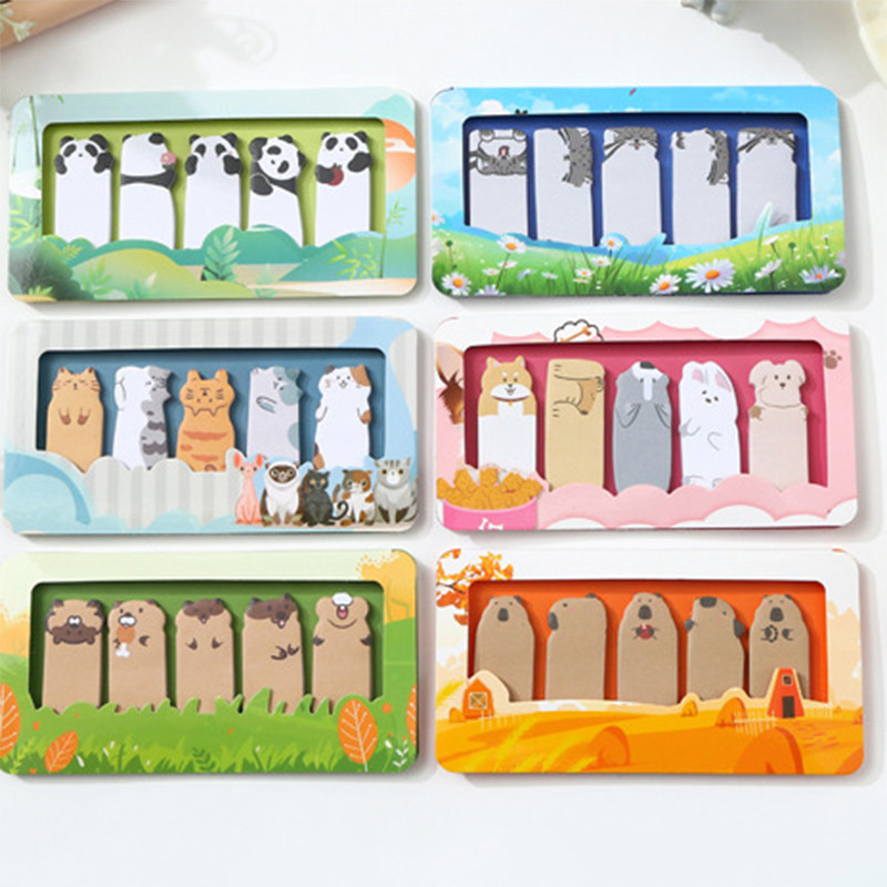 

1 Piece Lytwtw's Kawaii Stationery Cartoon Animals Marker Zoo Memo Pad Bookmark Flags Index Tab Sticky Notes Paper Stickers